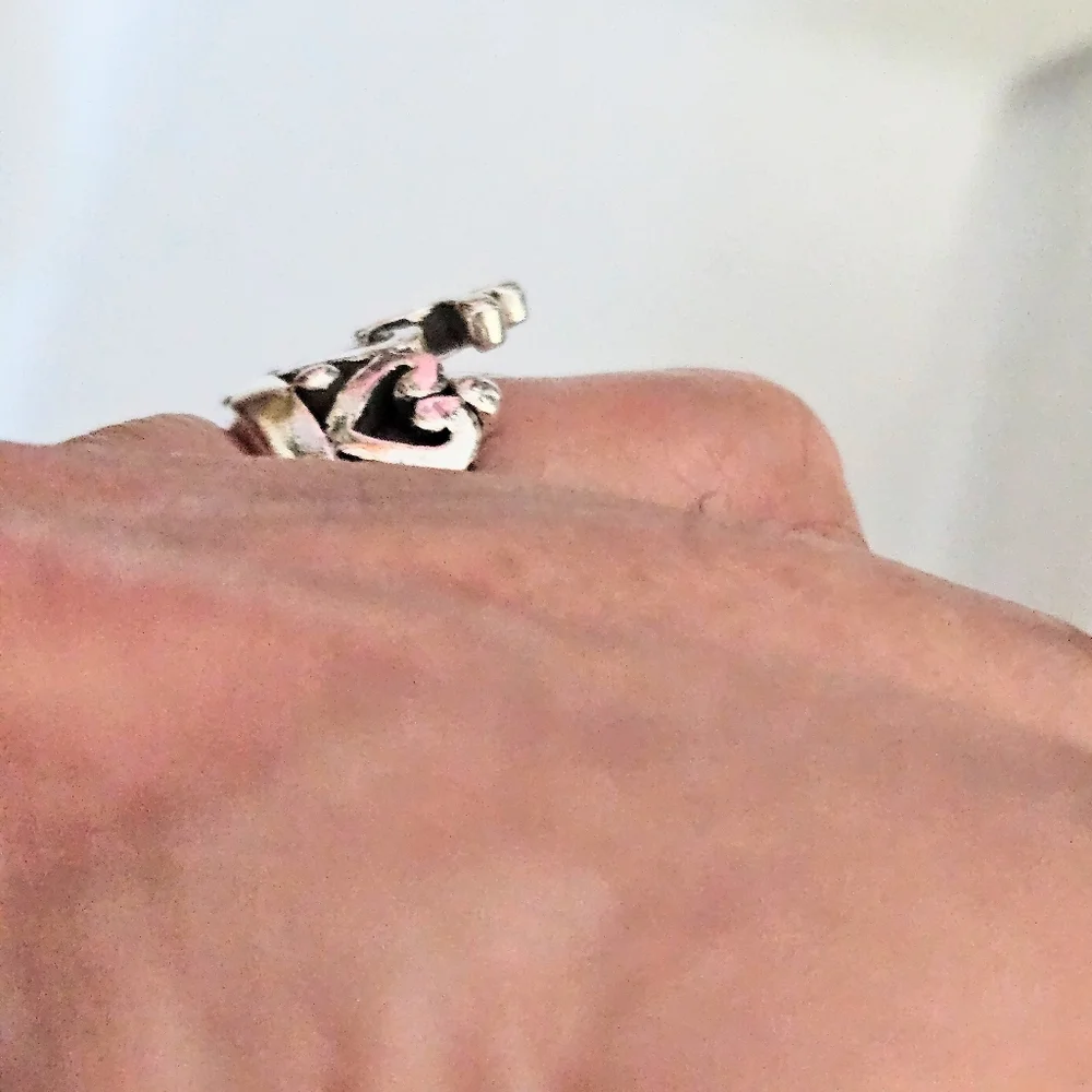 CROWN WITH CROSS RING 925 STERLING SILVER SIZE 7 3/4